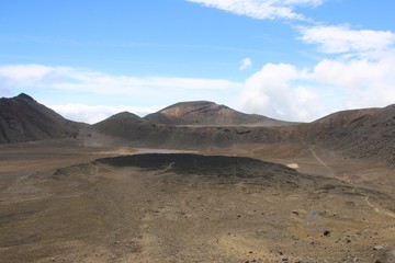 Tongariro crossing in sunny day new zealand