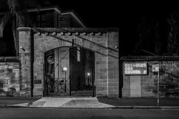 Old gateway at night