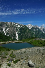 Obraz premium 白馬大池 白馬三山 白馬岳 杓子岳 白馬鑓ヶ岳 長野県 日本