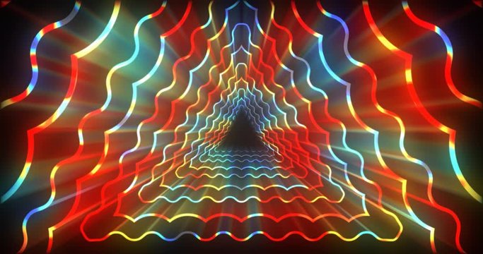 VJ motion in retro futuristic style. Multicolor neon pattern.