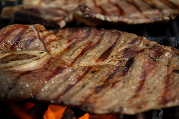 steak on the grill