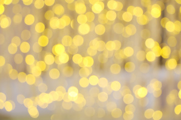 Christmas lights background. Abstract blurred colorful lights.