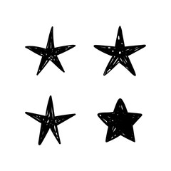 Obraz premium Hand drawn stars, doodle star collection