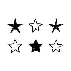 Obraz premium Hand drawn stars, doodle star collection
