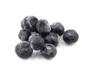frozen blueberry isolated on white background