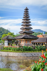 Ulun Danu Beratan Temple. Beautiful sunrise on the island of Bali, Indonesia