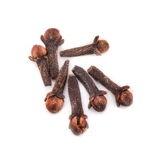 dry cloves on white background