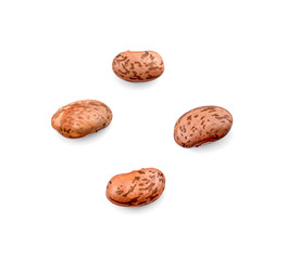 Pile of pinto beans isolated on white.
