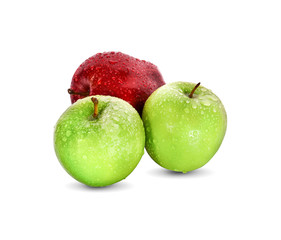 Red apple and Green apple isolated on white background