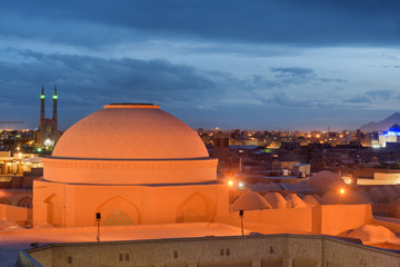 Evening view of dome and roof of Chahar Souq Bazaar