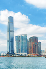 Obraz premium Awesome view of Victoria Harbor and Union Square, Hong Kong