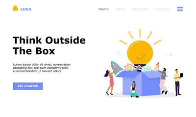 Think Outside The Box Vector Illustration Concept, Suitable for web landing page, ui,  mobile app, editorial design, flyer, banner, and other related occasion