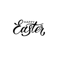 Happy Easter lettering card. Hand written Easter phrase. Modern calligraphy style.