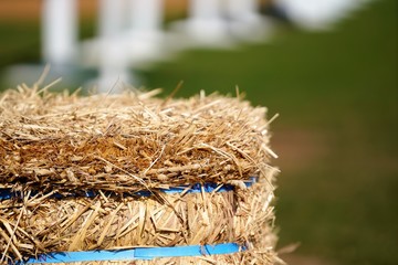 close up view on hay stack