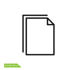 Copy icon vector logo template