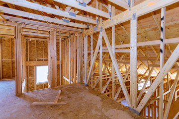 Roof residential construction home framing wooden beam house