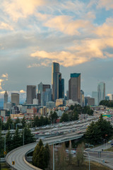 Fototapeta na wymiar Spectacular Vertical Photo Of Seattle Washington
