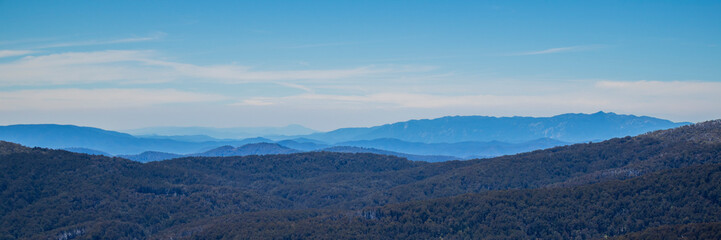 Mountain panorama of distant mountains