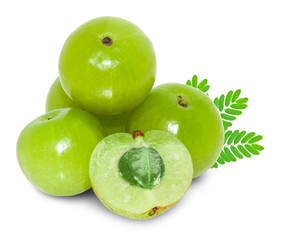 Indian gooseberry isolated on white background
