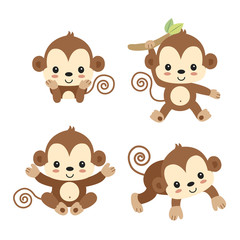 Little monkey cartoon.