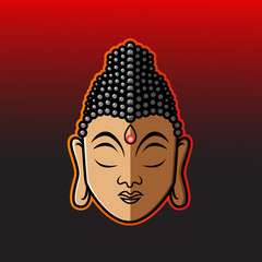 Buddha head mascot logo