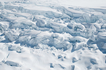 White soft snow ground, natural landscape background