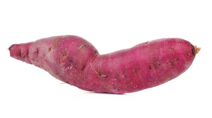 Healthy fresh purple sweet yams isolated on white background.