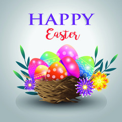 realistic decorative egg with bird nest