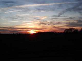 sunset in mountains