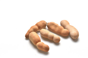 Sweet tamarind on the isolted white background