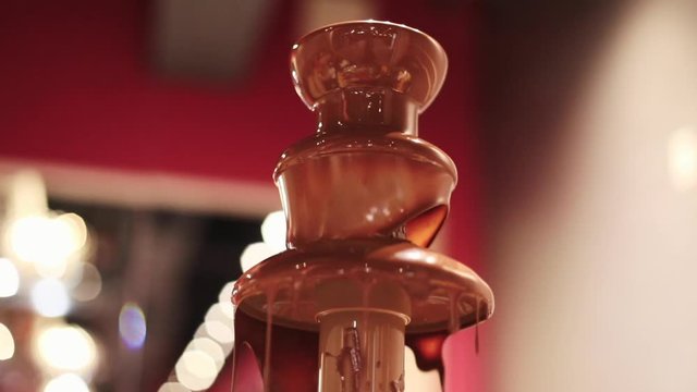 A chocolate fountain