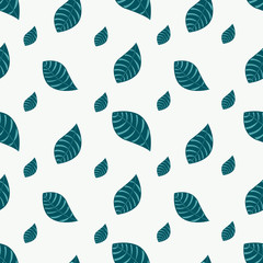 Tropical background with leaves. Seamless pattern. Vector illustration.