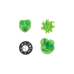 Set Bacterial Logo Template vector symbol