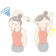 女性　ワキ　ムダ毛　処理　キラキラ 笑顔　セット