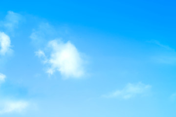 ิblue sky against white floating clouds background