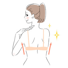 背中　はみ肉　キレイ　女性