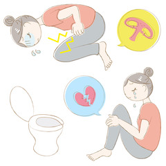 女性　腹痛　精神的　ストレス　生理痛　トイレ