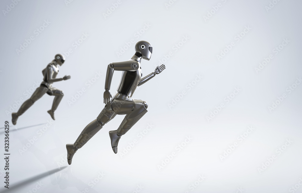 Poster artificial intelligence cyborg or robot run