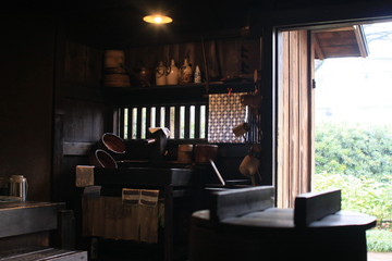 traditional Japanese house and kitchen