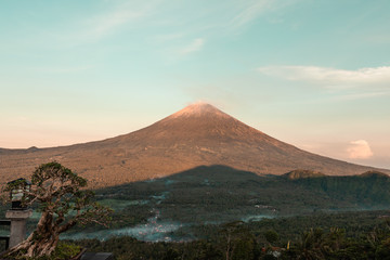 Fototapeta na wymiar Landscape with Agung volcano, Bali, Indonesia.