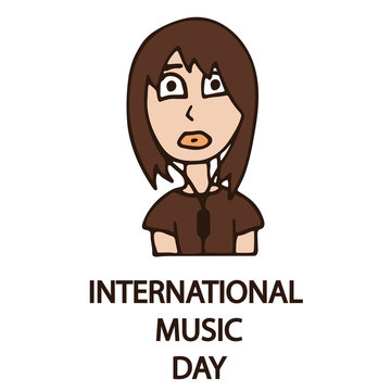 International Music Day isolated on white. vector template for typography poster, flyer, banner, etc. stock illustration