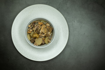 Chicken rib soup with radish