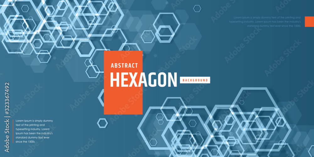 Wall mural abstract background with hexagon geometric pattern