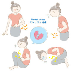 女性　ショック　ストレス　腹痛　便秘　消化不良　悩み
