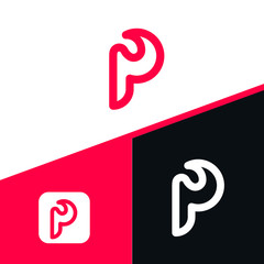 Letter P logo icon design template elements