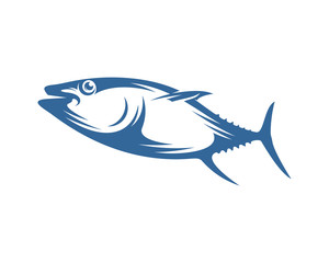Tuna fish logo vector design template, Silhouette Tuna fish logo, Illustration