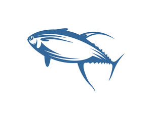 Tuna fish logo vector design template, Silhouette Tuna fish logo, Illustration