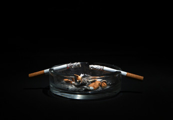 Ashtray and two Cigarette