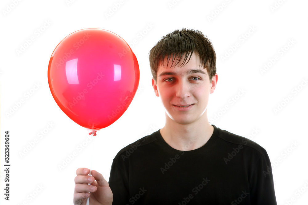 Canvas Prints young man with red ball