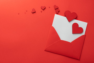 valentines day love letter Flat lay background - obrazy, fototapety, plakaty